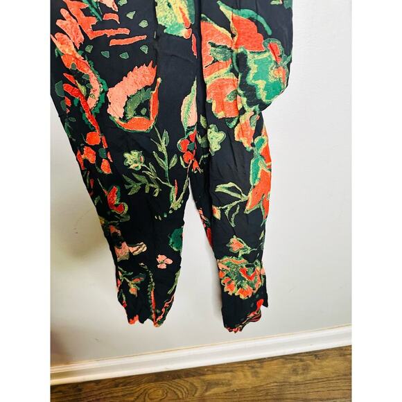 SOMETHING NAVY Multicolor Floral Crepe Long Sleeves Jumpsuit Size Medium - Picture 10 of 13